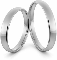 Obrączki ślubne platynowe klasyczne zaokrąglone 3 mm -