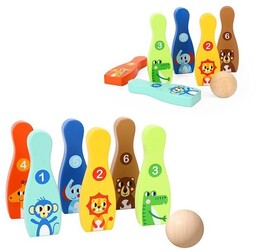 TOOKY TOY Drewniane Kręgle dla Dzieci 6 szt.