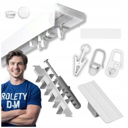 Karnisz Podwójny Dwutorowy Szyna Sufitowa Maskownica Osłona 2-torowa