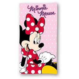 Ręcznik plażowy 70x140 Myszka Minnie różowy bawełniany dziecięcy