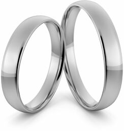 Obrączki ślubne platynowe klasyczne zaokrąglone 3.5 mm -