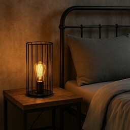 Pakamera Loftowa lampka nocna do sypialni DAVOS LOFTczarna