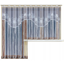 Mg Kpl Firana Balkon makaron Kwiaty sznurki 500x250