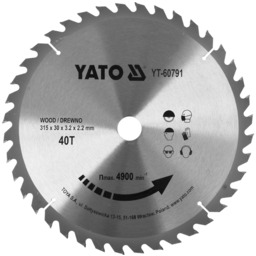 Yato TARCZA WIDIOWA DO DREWNA 315X40TX30MM YT-60791
