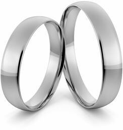 Obrączki ślubne platynowe klasyczne zaokrąglone 4 mm -