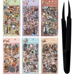 Naklejki 563 sztuki 36 arkuszy vintage pet wodoodporne