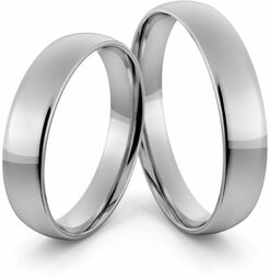 Obrączki ślubne platynowe klasyczne zaokrąglone 4 mm -