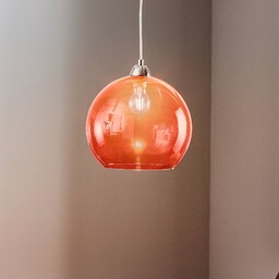 SOLLUX LIGHTING Żyrandol Colour, klosz szklany czerwony