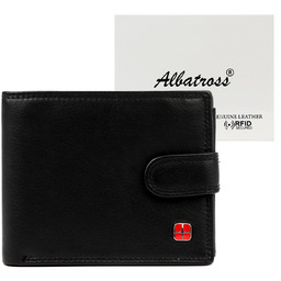 Albatross Skórzany portfel męski RFID poziomy elegancki 10