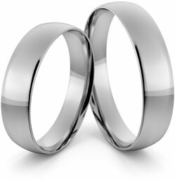 Obrączki ślubne platynowe klasyczne zaokrąglone 4.5 mm -