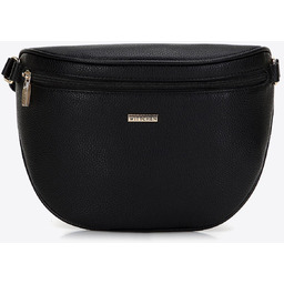 Saszetka damska z imitacji skóry czarno - złota