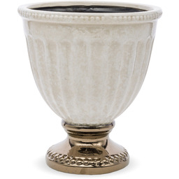 Osłonka donica doniczka ceramiczna kremowo złota 23,5x21x21 127419