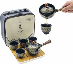 LURRIER Porcelanowy chiński zestaw do herbaty Gongfu, przenośny