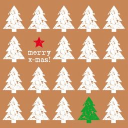 SERWETKI PAPIEROWE Choinki - Merry X-Mas! - miedziane