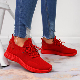 Buty sportowe siatkowe lekkie czerwone News 3634