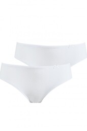 Gładkie białe niskie figi damskie (2 pack) LPR