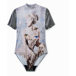 Body z dzianiny z metalizowanym wykończeniem