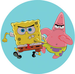 Dekoracyjny opłatek tortowy Spongebob - 20 cm