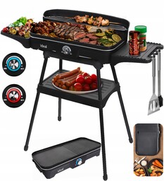 Grill elektryczny Ogrodowy Duży 5w1 Stojący Stołowy Składany