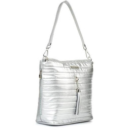 Pikowana shopperka BELTIMORE A4 W91 srebrna