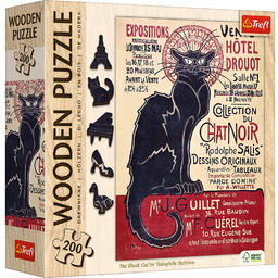 Trefl, Wooden Puzzle 200 el. Czarny Kot, 20254