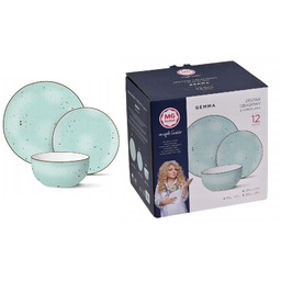 Komplet Magda Gessler Serwis Obiadowy Porcelana Talerze Nakrapiany