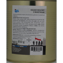Gulasz wołowy z warzywami 850 g wojskowy