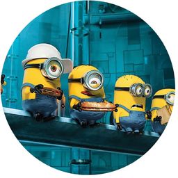 Dekoracyjny opłatek tortowy Minionki - 20 cm