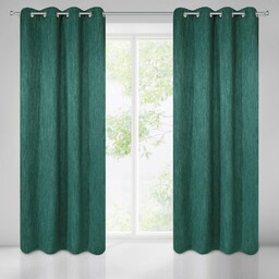 Eurofirany Zasłona gotowa na przelotkach 135x250 zielona ciemna