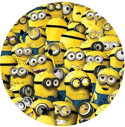 Dekoracyjny opłatek tortowy Minionki - 20 cm