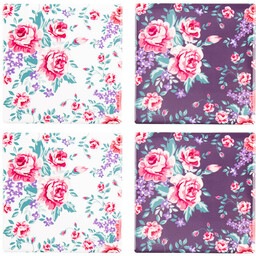 Altom Podstawka porcelanowa Floral,10 x 10 cm, komplet