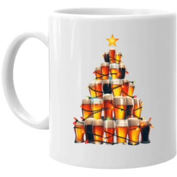 Świąteczna piwna choinka - kubek na prezent
