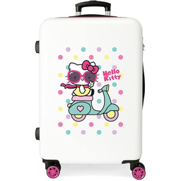 Hello Kitty, biała, 48x68x26 cm, średnia walizka
