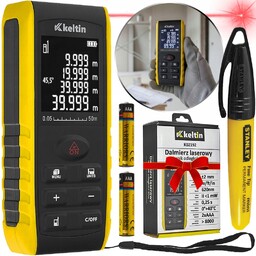 Dalmierz Laserowy Kątomierz Miernik Odległości Poziomica 50m+Marker Stanley