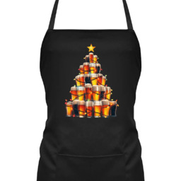 Świąteczna piwna choinka - fartuch na prezent