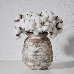 SIDUCAL Ceramiczny rustykalny wazon, bielony wazon z terakoty,