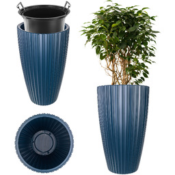 Doniczka z wkładem Lavoye 30cm granatowy