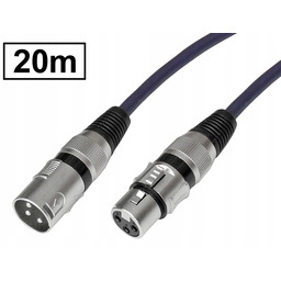 Kabel przedłużacz Xlr/cannon 3P/wtyk-XLR/CANNON 3P/gniazdo Hq Vitalco 20m