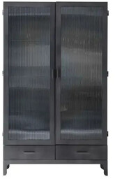 Gallery Szafka zamykana Rye 5059413403828 metalowa szklana szara