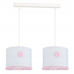 Lampa Sufitowa Wisząca Podwójna Boho Kwiatki Abażur