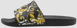 VERSACE JEANS COUTURE Czarne klapki Fondo Slide DIS.