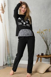 Komplet damski Homewear z motywem zwierzęcym LHS 701