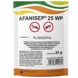 Afanisep 25WP 25g Permetryna na karaluchy, rybiki, mrówki.