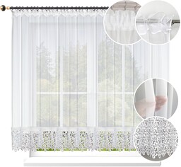 Firana Gotowa 140X500 Z Gipiurą 20CM Dekoracyjna Koronka