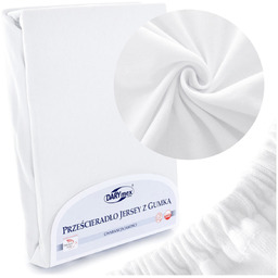 Prześcieradło Jersey z Gumką 001_D Biały 160x200