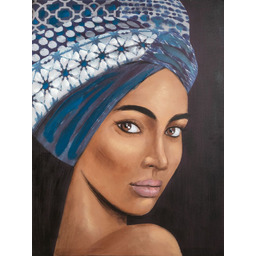 Eurofirany Obraz 475 60x80 niebieski czarny portret kobiety