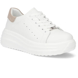 Skórzane półbuty damskie na platformie białe Filippo DP6739