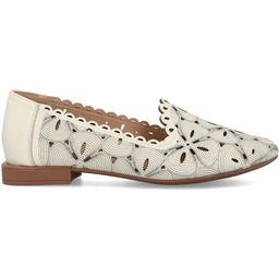 Ażurowe baleriny ze skóry - FILIPPO DP7709-26 BEŻOWE