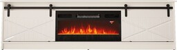 Cama Meble Szafka RTV GRANERO+kominek 200x56,7x35 biały/biały połysk