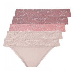 Majtki damskie koronkowe, 5 sztuk (różowe / jasnoróżowe,